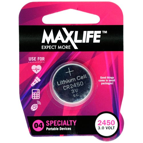 MAXLIFE CR2450 Lithium Button Cell Battery. 1Pk. Maxlife — view 2