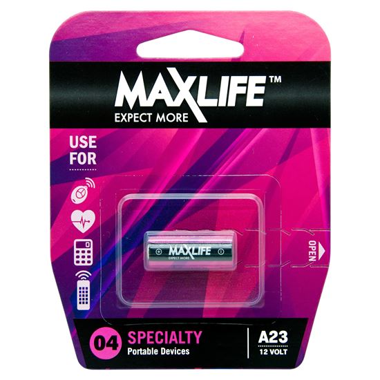 MAXLIFE A23 Alkaline 12V Battery. 1Pk. Maxlife — view 2