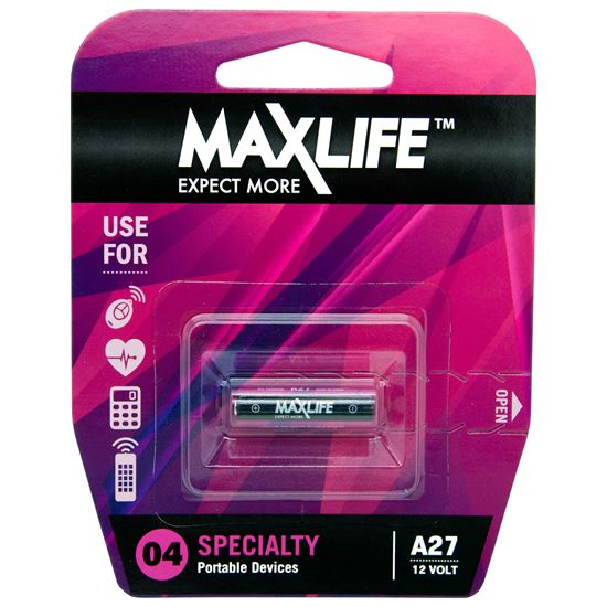 MAXLIFE A27 Alkaline 12V Battery. 1Pk. Maxlife — view 2