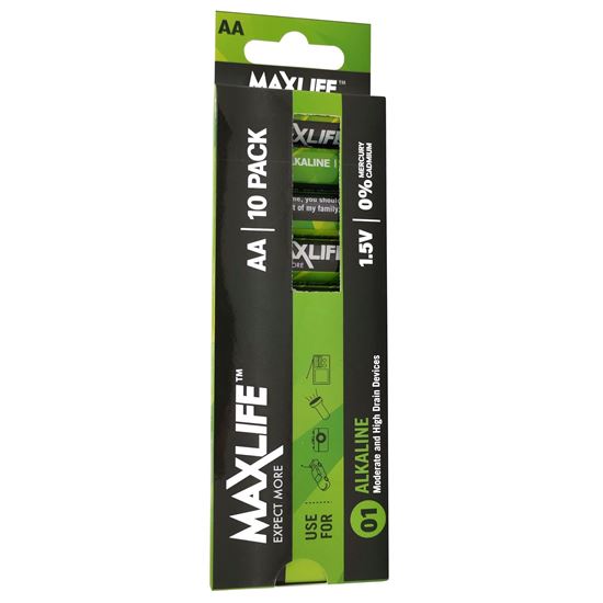 MAXLIFE AA  Alkaline Battery 10 Pack Long Lasting Alkaline Formula. maxlife — view 2