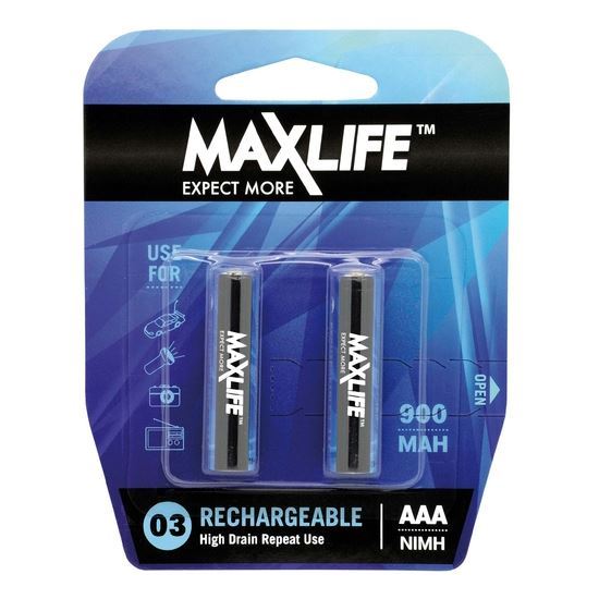MAXLIFE AAA Rechargeable Battery NIMH 900mAh. 2Pk. Maxlife — view 2