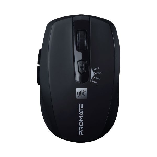 Wireless Mouse W/ Smooth Scrolling Sensor Resolution 800/1000/1200/1600DPI Black PROMATE — view 2