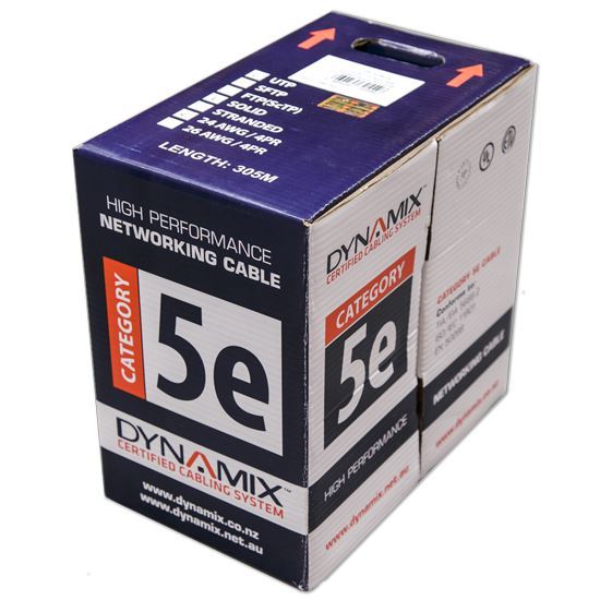 DYNAMIX 305m Cat5e Black UTP SOLID Cable Roll 100MHz, 24AWGx4P, PVC Dynamix — view 2