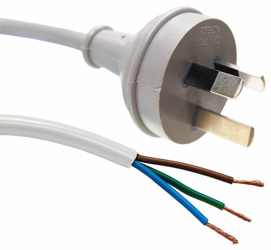 DYNAMIX 3M 3-Pin Plug to Bare End, 3 Core 1mm Cable, White Colour Dynamix — view 2