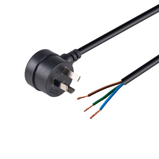 DYNAMIX 2M 3-Pin Tapon Plug to Bare End, 3 Core 1mm Cable, Black Dynamix — view 2