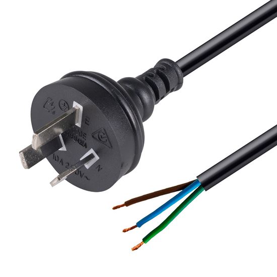 DYNAMIX 3M 3-Pin Plug to Bare End, 3 Core 0.75mm Cable, Black Dynamix — view 2