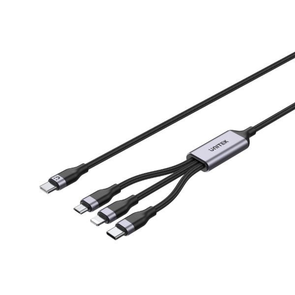 1.5m 20W 3in1 USB-C Data & Charge Cable USB-C Lightning & Micro USB Connectors. Multi UNITEK — view 2