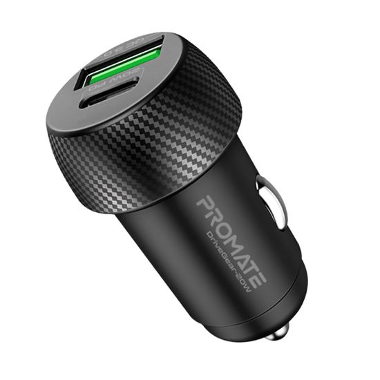 PROMATE 20W Dual Port Car Charger with QC3.0 and USB-C Port. Charge Promate — view 2