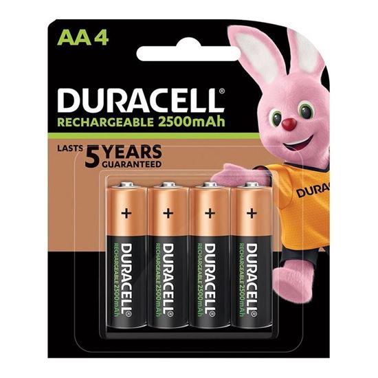 DURACELL AA Rechargeable Battery (2500 Mah). Pack of 4 Duracell — view 2