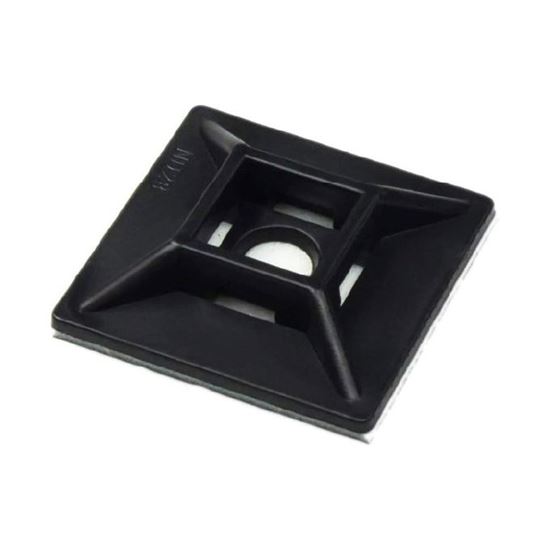 28 x 28mm Self Adhesive Black Cable Ties Mount Pack of 20 DYNAMIX — view 2