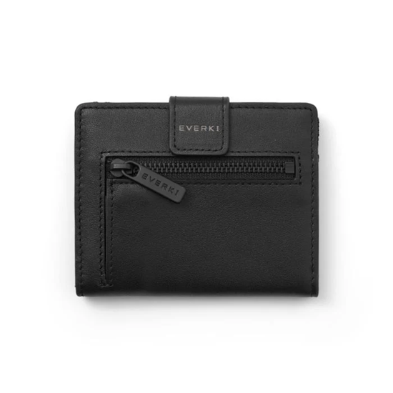 EVERKI Leather RFID Blocking Wallet for Cards, Coins & Bills. Black Everki — view 2
