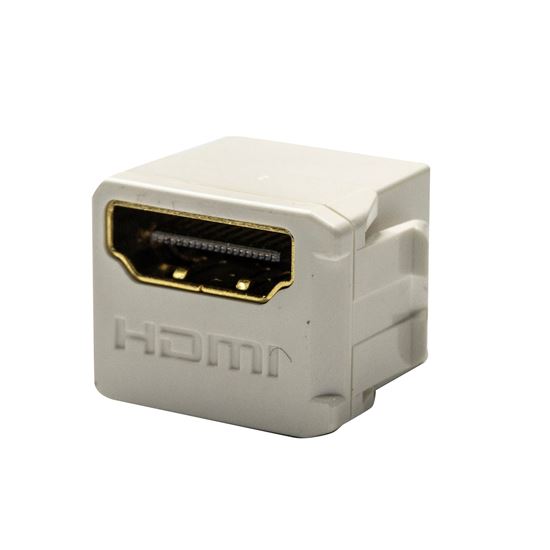 DYNAMIX HDMI 2.0 Keystone Coupler Length 19.2mm, Gold-Plated, WHITE Dynamix — view 2