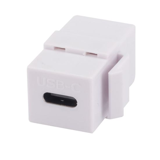 DYNAMIX USB-C 3.1 Keystone Jack Female to Female Connectors. White Dynamix — view 2