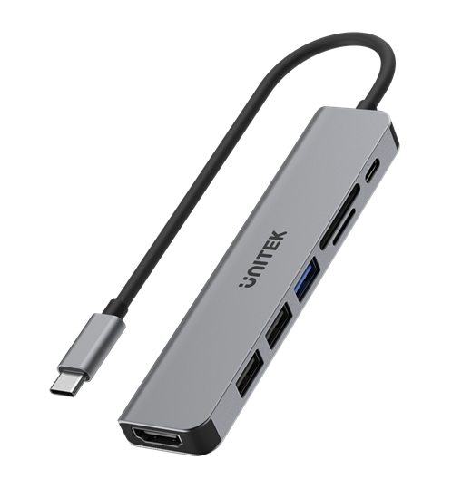 UNITEK 7-in-1 Multi-Port Hub with USB-C Connector. Includes 3x USB-A Unitek — view 2