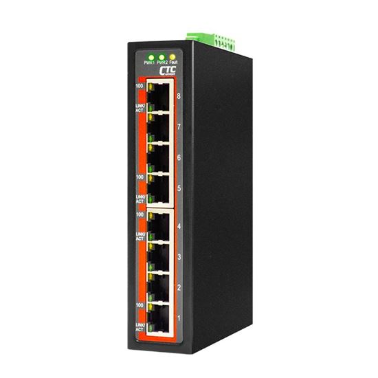 CTC UNION 8 Port Fast Ethernet Unmanaged Switch.-10C~60C. CTCunion — view 2