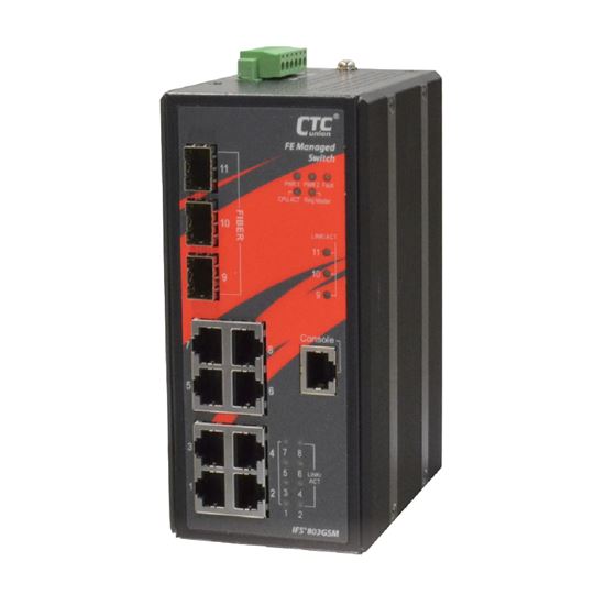 CTC UNION 8 Port Fast Ethernet Managed Switch. -40C~+75C. CTCunion — view 2