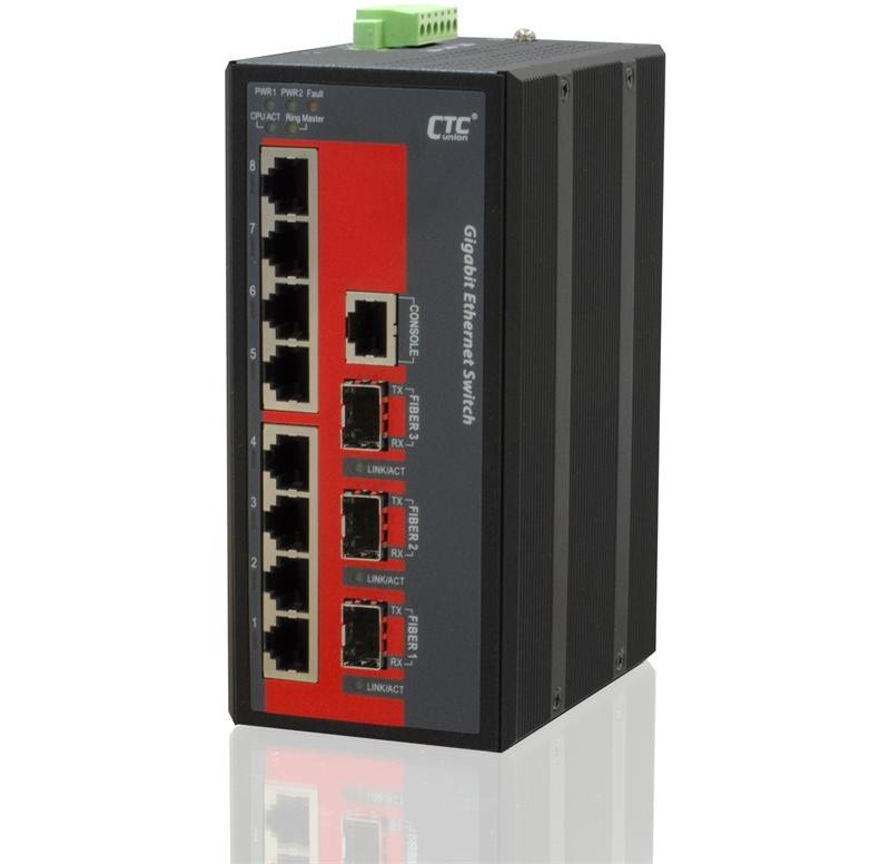 CTC UNION 8 Port Gigabit Managed PoE Switch. -10C ~60C. CTCunion — view 2