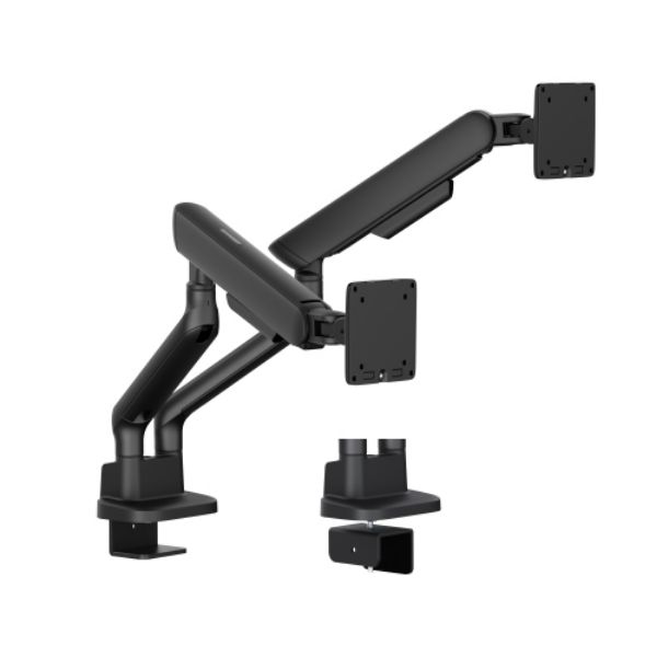 17"-35" Elite Dual Screen Mechanical Spring Monitor Arm. Max Load 2x 11Kgs, Black Brateck — view 1