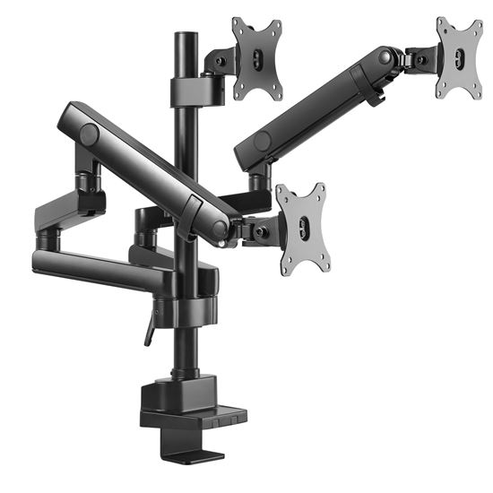 BRATECK 17"-27" Triple Monitor Spring-Assisted Desk Mount Bracket. Brateck — view 2