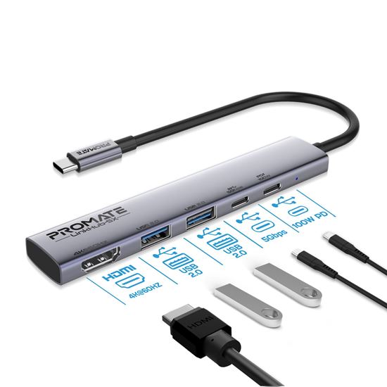 PROMATE 5-in-1 Multi-Port 100W PD Compact Hub with USB-C Connector. Promate — view 2
