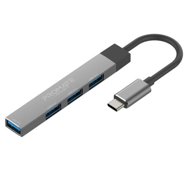 4-In-1 Ultra-Slim Multi Port Hub. USB-C & USB-A Adapter. 4x USB-A Ports Promate — view 2
