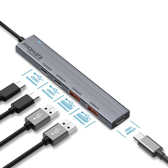 PROMATE 4-in-1 USB Multi-Port Ultra Compact Hub with USB-C Connector. Promate — view 1