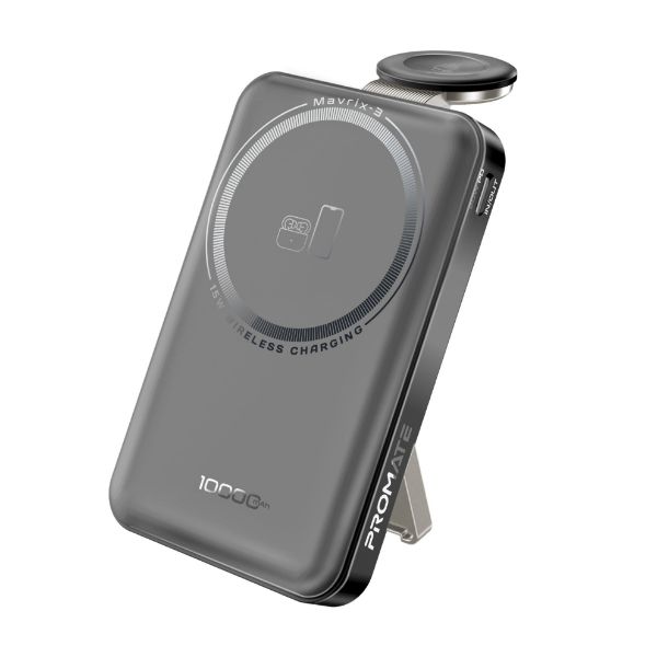 10000mAh 3-In-1 Smartphone & Apple Watch Charging PowerBank W Dual USB-C & Lightning Cable Promate — view 2