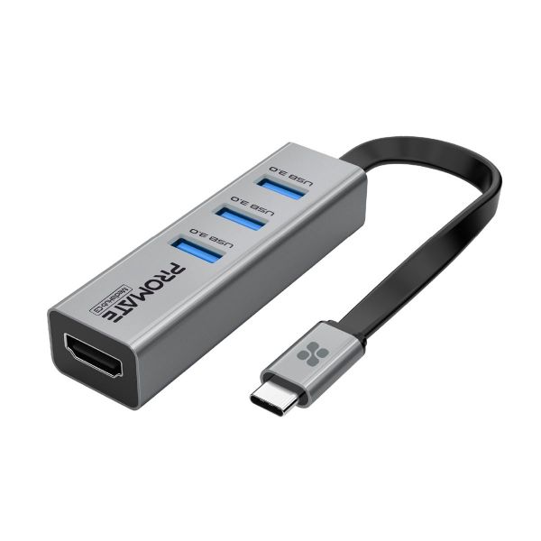 4-In-1 USB Multi-Port Hub W/ USB-C Connector Includes 3x USB-A 3.0 Ports & 1x HDMI Port PROMATE — view 2