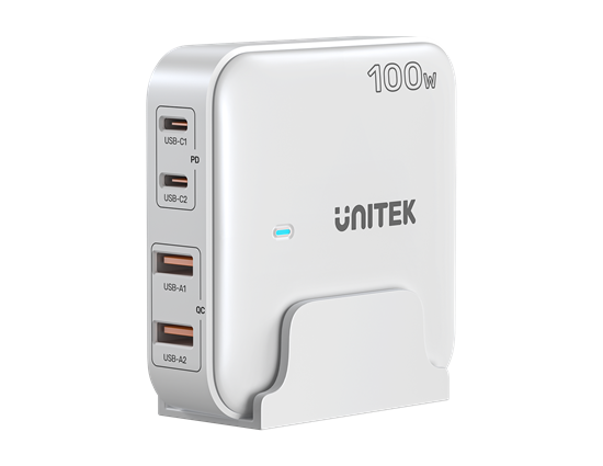 UNITEK 100W Desktop GaN Charging Station with 2x USB-C PD Ports & 2x Unitek — view 2