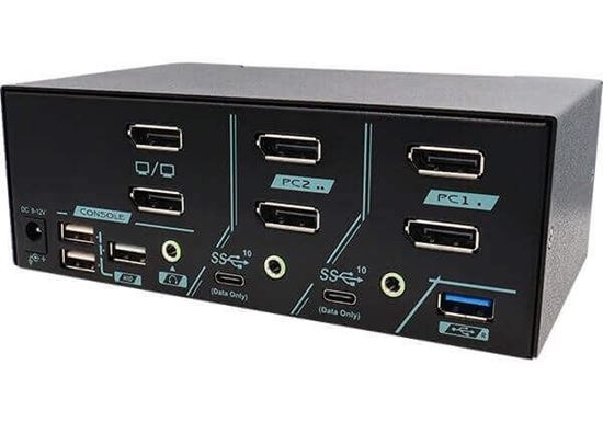 REXTRON 2 Ports Dual Monitor 8K DisplayPort 1.4 KVM Switch With Rextron — view 2