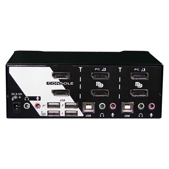 REXTRON 2 Port Dual DisplayPort USB KVM Switch with Audio. Dual Rextron — view 2
