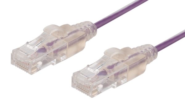 0.15m Cat6A 10G Purple UTP Patch Lead 30AWG 8023af Unshielded Plug. Dynamix — view 2