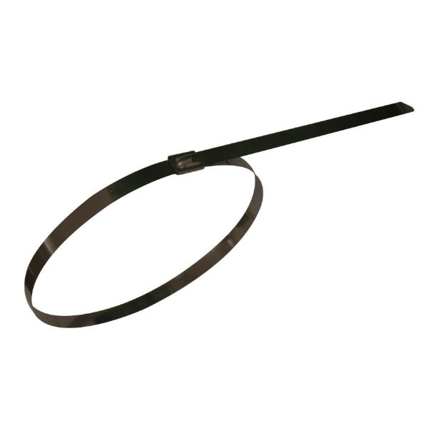 4.6 X 300mm 316L Stainless Steel Cable Ties Pack Of 100 667N/68kgs Tensile Strength POWERFORCE — view 1