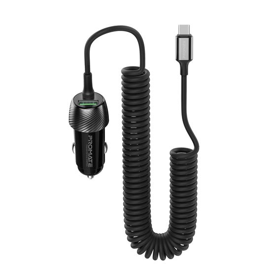 PROMATE 33W Car Charger with USB-C Cable. Output USB-A and USB-C. Promate — view 2