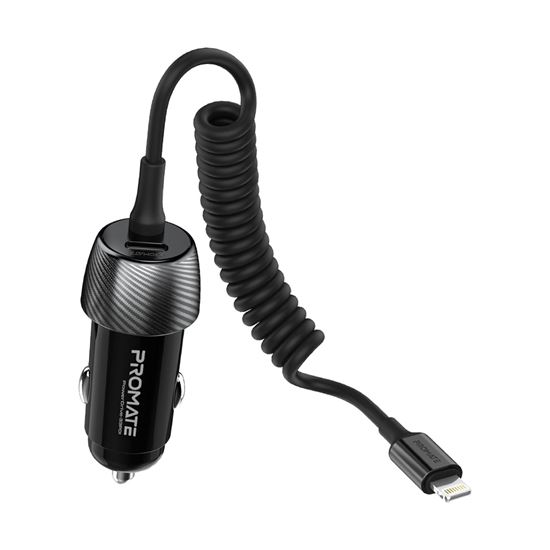 PROMATE 33W Car Charger with Lightning Cable and USB-A Port. Promate — view 2