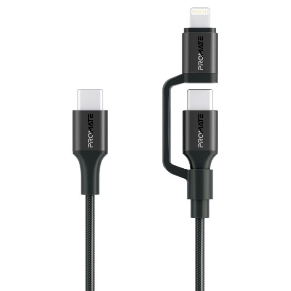 1.2m 60w MFi Certified 2-In-1 USB-C Sync & Charge 1x USB-C & 1x Lightning Promate — view 2