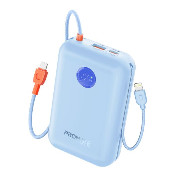 30000mAh Ultra Compact 35W SuperSpeed Pwr Bank W Built-In USB-C & Lightning Cables. 35W Promate — view 2