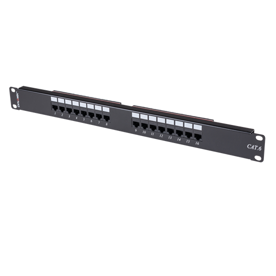 DYNAMIX 16 Port 19' Cat6 UTP Patch Panel, T568A & T568B Dynamix — view 2
