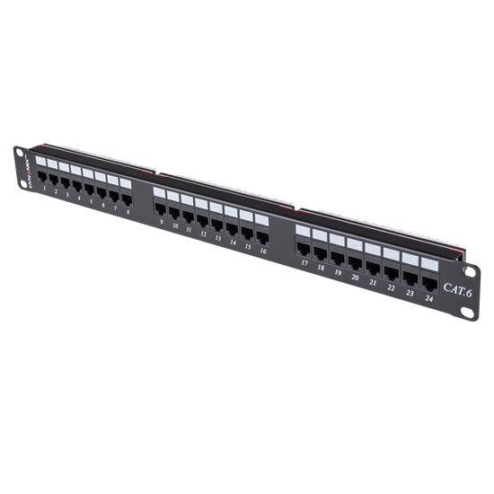 DYNAMIX 24 Port 19' Cat6 UTP Patch Panel, T568A & T568B Dynamix — view 2