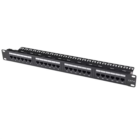 DYNAMIX 24 Port 19' Cat6 UTP Patch Panel with plastic labelling Dynamix — view 2