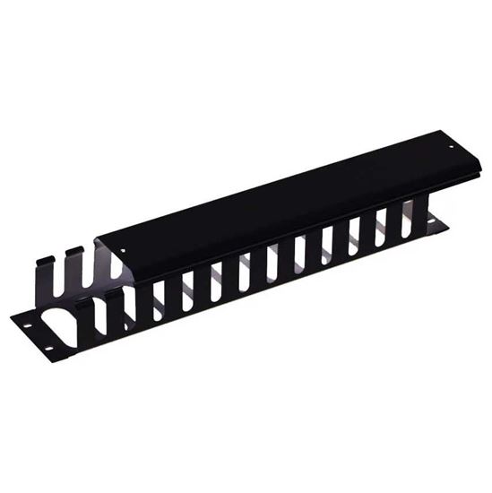 DYNAMIX 19' 2RU Finger Cable Management Bar with protective cap. Dynamix — view 2
