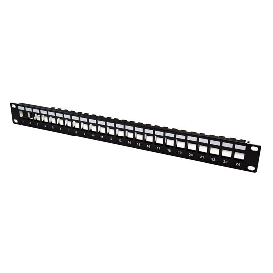 DYNAMIX Horizontal 19' 1RU Unloaded 24 Port UTP Patch Panel, Keystone Dynamix — view 2