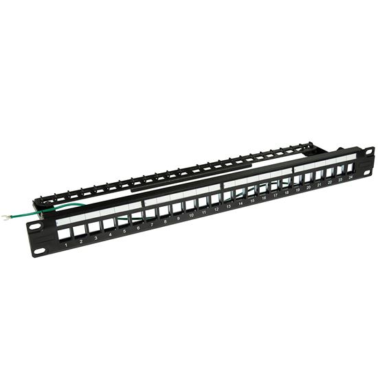 DYNAMIX 24 Port 19' 1RU STP / UTP Unloaded Keystone Patch Panel Dynamix — view 2
