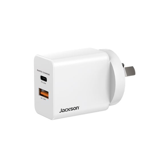 JACKSON 20W Dual Port USB Wall Charger with 1x USB-A (18W) & 1x Jackson — view 2