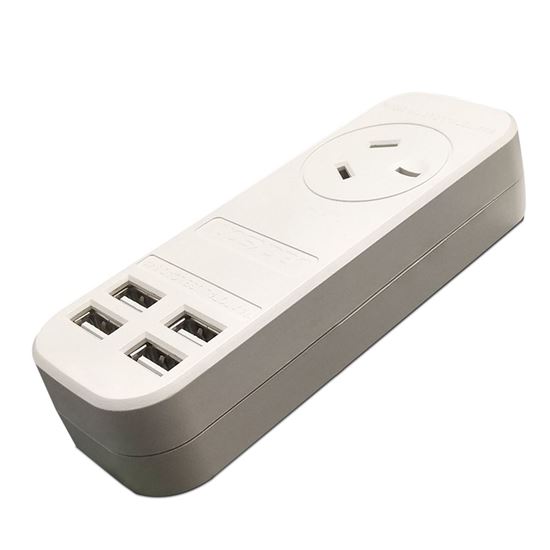 JACKSON 1x Outlet Power board with 4x USB Charging Outlets. 3.4A. 0.9m Jackson — view 2