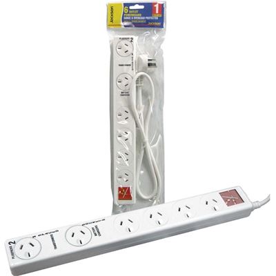 JACKSON 6-Way Powerboard Surge Protected with 2x double spaced Jackson — view 2