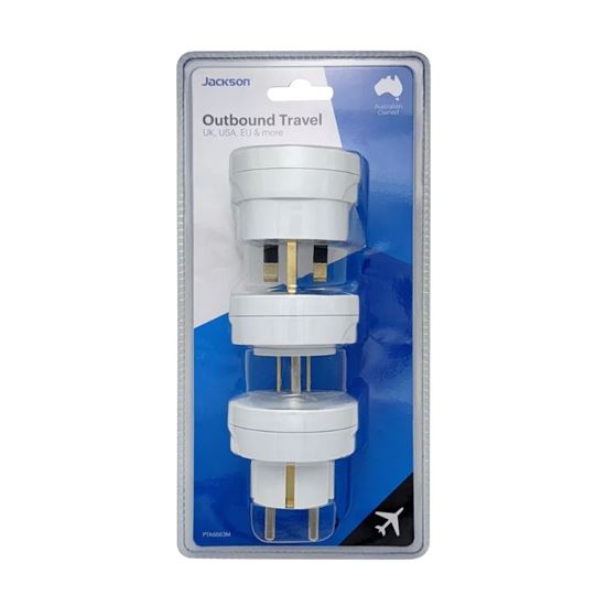 JACKSON Outbound Slim Travel Adaptor Pack for US, UK and Europe. Jackson — view 2