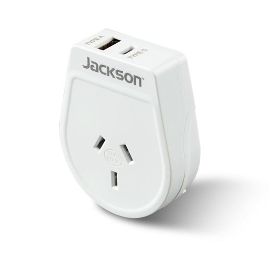 JACKSON Slim Outbound Travel Adaptor 1x USB-A and 1x USB-C Jackson — view 2
