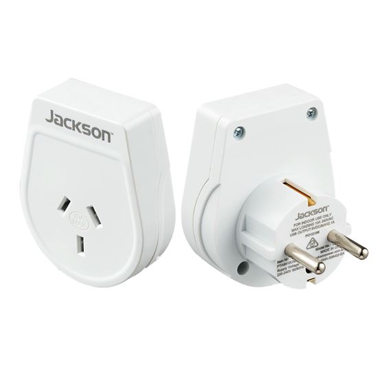 JACKSON Slim Outbound Travel Adaptor for use in Europe/Bali. Jackson — view 2