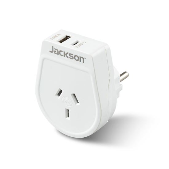 JACKSON Slim Outbound Travel Adaptor 1x USB-A and 1x USB-C Jackson — view 2